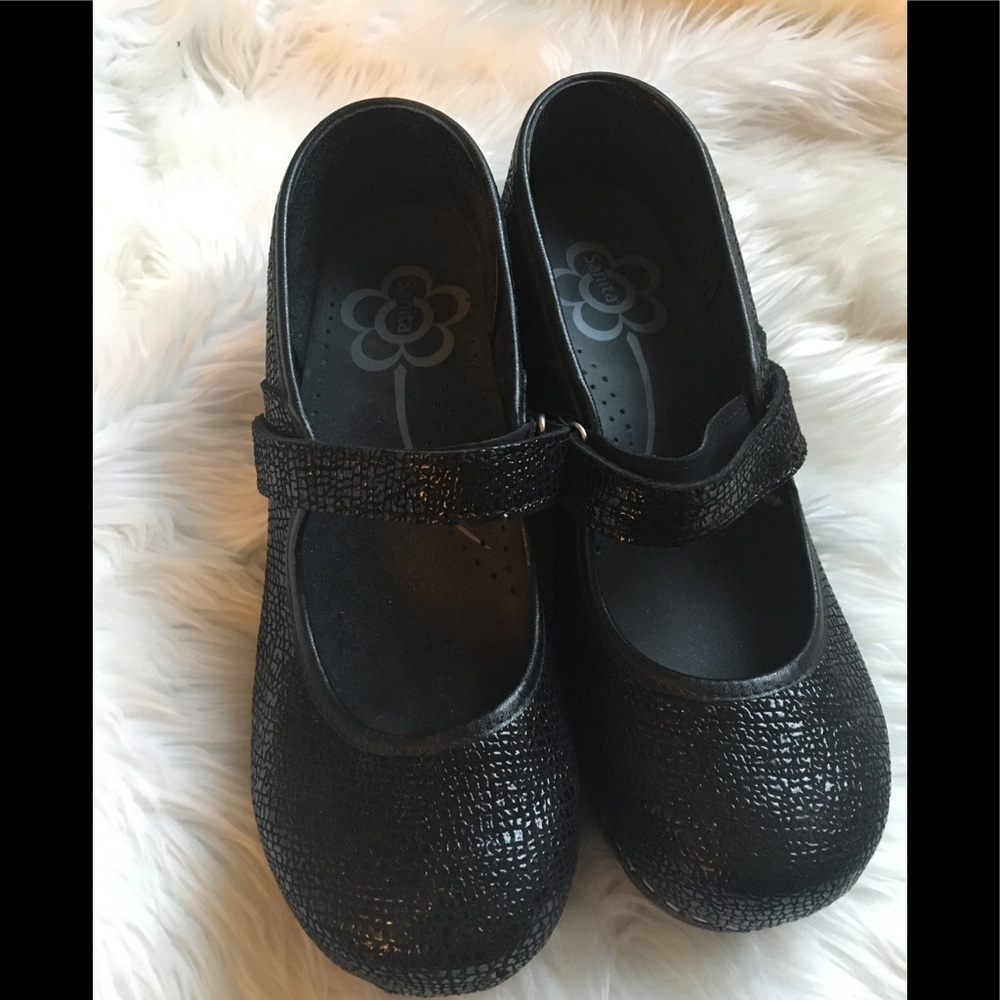 Sanita Claire Strap Clogs, Black, 40